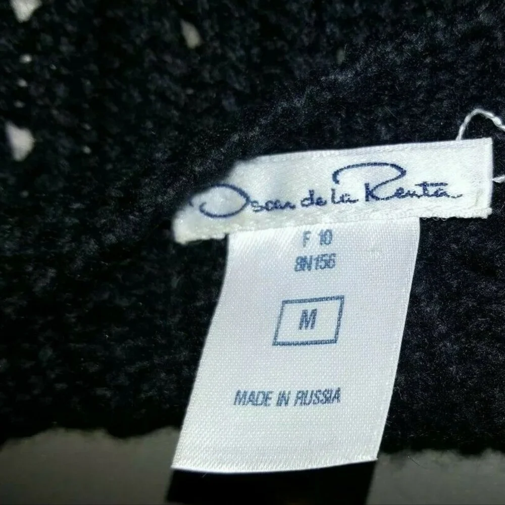 ❤️BUY2️⃣GET1️⃣🆓$1,900 OSCAR DE LA RENTA CASHMERE RED BOW RUNWAY HAND KNIT XS - Picture 7 of 8